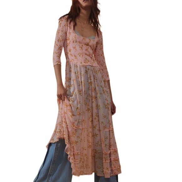 Free People Dresses & Skirts - FREE PEOPLE ITS FATE FLORAL MIDI DRESS LARGE